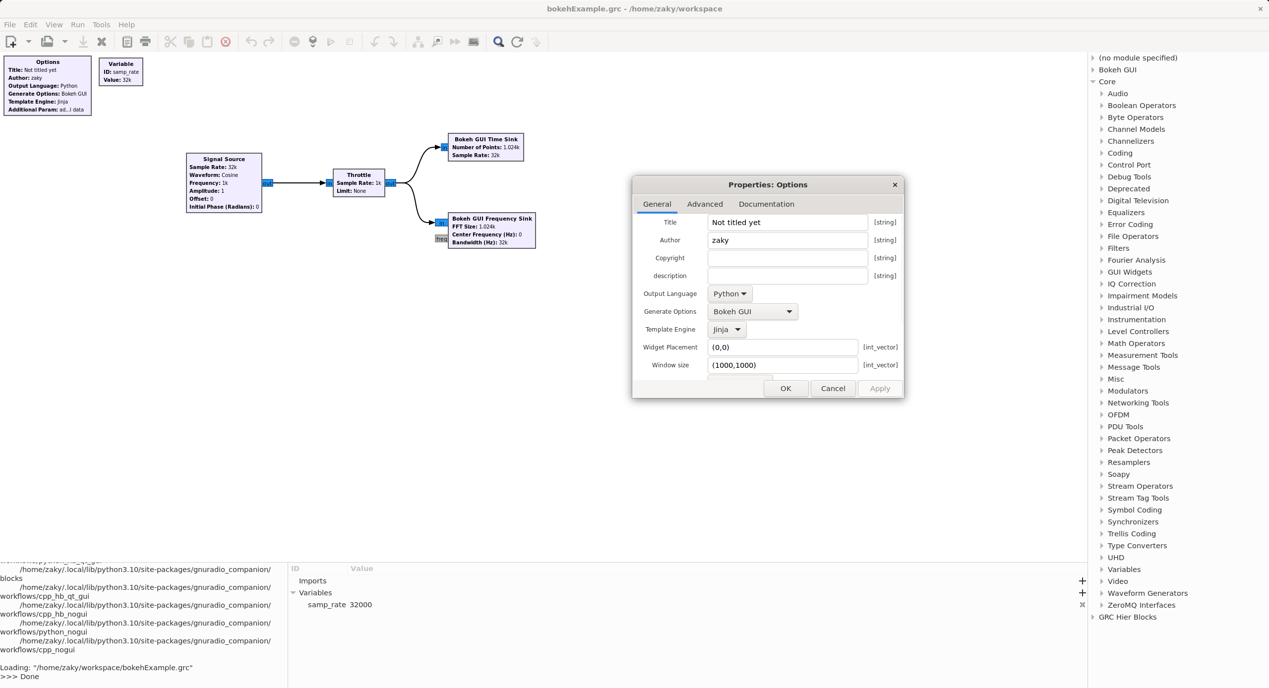 Bokeh GUI fLow graph